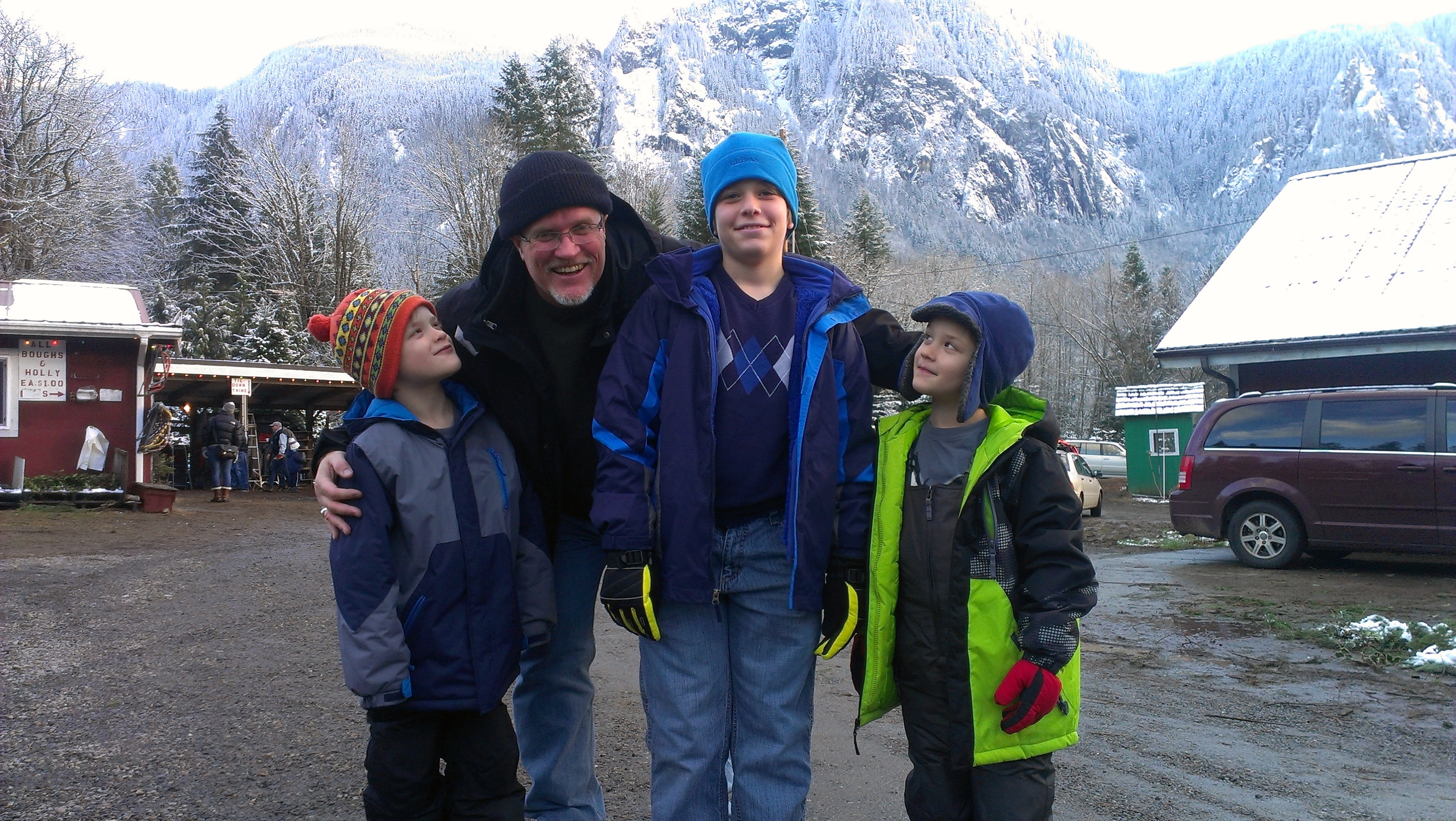 Rex with Ben, Ryan and Joe in North Bend WA